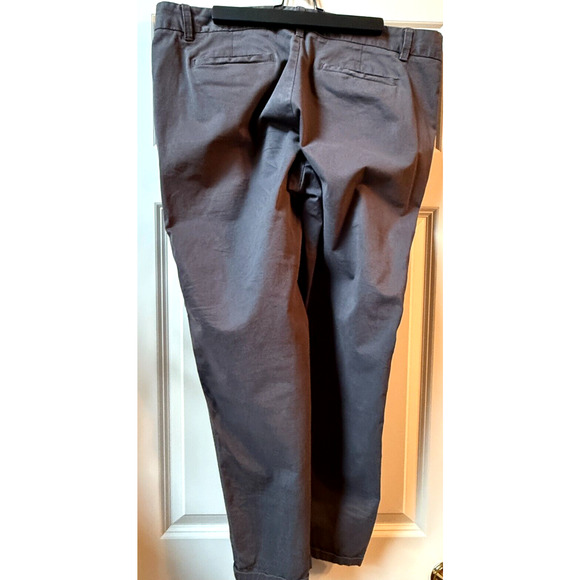 Caslon Pants Womens Size 14 Gray Chino Casual Comfort Cuffed Cotton Trouser - Picture 2 of 6